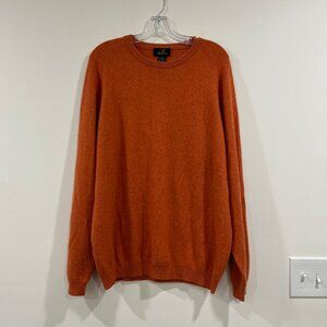 Pure Cashmere Men's crewneck 100% Cashmere XL Pumpkin Orange